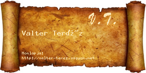 Valter Teréz névjegykártya